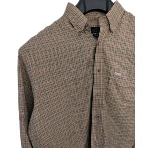 Greg Norman Collection Plaid Button Up Long Sleeve Collared Summer Shirt Check